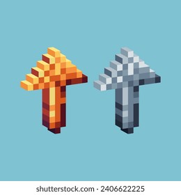 Isometric Pixel art 3d del icono de flecha hacia arriba para elementos asset.arrow up icon en estilo pixelado.8bits perfectos para activos de juego o elementos de activos de diseño para su activo de diseño de juegos.
