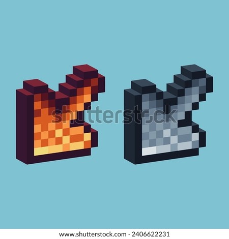 Isometric Pixel art 3d of arrow icon for items asset. arrow icon on pixelated style.8bits perfect for game asset or design asset element for your game design asset.