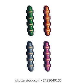 Isometric Pixel art 3d of bamboo icon for items asset. Isolated bamboo panda icon on pixel bits style.8-bits perfect for game asset,design asset element,app,website, Vector illustration.