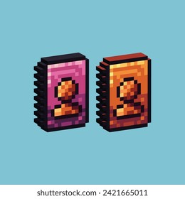 Isometric Pixel art 3d of bookmark icon for items asset. Book of person icon on pixelated style.8bits perfect for game asset or design asset element for your game design asset.