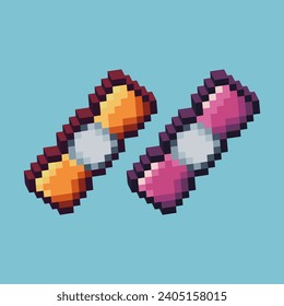Isometric Pixel art 3d of candy icon for items asset. candy icon on pixelated style.8bits perfect for game asset or design asset element for your game design asset.