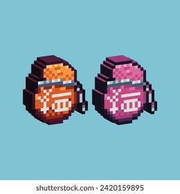 Isometric Pixel art 3d del icono de bolsas de monedas para los artículos activos. Icono de bolsa de moneda en estilo pixelado.8bits perfecto para activos de juego o elementos de activos de diseño para su activo de diseño de juego.