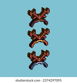 Isometric Pixel art 3d de la banda de cabeza de ciervo para los artículos activos. deer head band on pixelated style.8bits perfecto para activos de juego o elementos de activos de diseño para su activo de diseño de juegos.