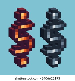 Isometric Pixel art 3d of dollar money icon for items asset.money icon on pixelated style.8bits perfect for game asset or design asset element for your game design asset.