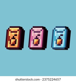 Isometric Pixel art 3d of farming seed for items asset. Seeds on pixelated style.8bits perfect for game asset or design asset element for your game design asset.