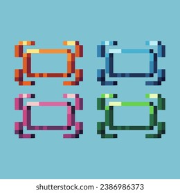  Isometric Pixel art 3d del icono de reproducción a pantalla completa para los activos de los artículos. pantalla completa de vídeo en estilo pixelado.8bits perfecto para activos de juego o elementos de activos de diseño para su activo de diseño de juegos.