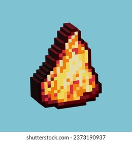 Isometric Pixel art 3d of golden material gems for items asset. Golden material on pixelated style.8bits perfect for game asset or design asset element for your game design asset.
