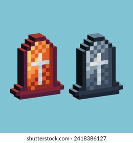 
Isometric Pixel art 3d of grave stone icon for items asset.grave icon on pixelated style.8bits perfect for game asset or design asset element for your game design asset.
