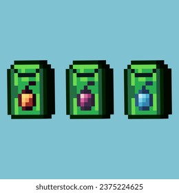 Isometric Pixel art 3d of green seed for items asset. Seeds on pixelated style.8bits perfect for game asset or design asset element for your game design asset.