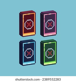 Isometric Pixel art 3d del teléfono con la señal errónea de los activos de los artículos. Firma incorrecta en el teléfono con estilo pixelado.8bits perfecto para activos de juego o elementos de activos de diseño para su activo de diseño de juego.