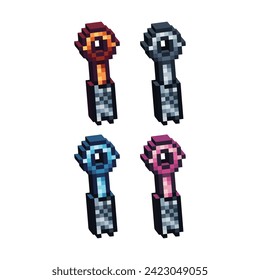 Isometric Pixel art 3d of hanging paper icon for items asset. Isolated hang paper icon on pixel bits style.8-bits perfect for game asset,design asset element,app,website, Vector illustration.