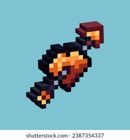  Isometric Pixel art 3d of heart arrow for items asset. Heart arrow on pixelated style.8bits perfect for game asset or design asset element for your game design asset.