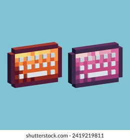 
Isometric Pixel art 3d of Keyboard icon for items asset.Keyboard icon on pixelated style.8bits perfect for game asset or design asset element for your game design asset.