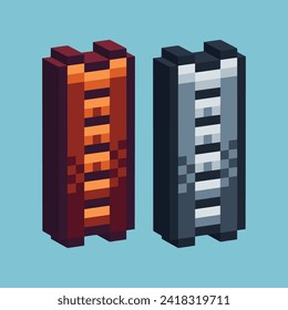 Isometric Pixel art 3d of ladder icon for items asset. ladder icon on pixelated style.8bits perfect for game asset or design asset element for your game design asset.
