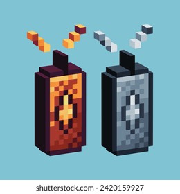 Isometric Pixel art 3d del icono lunar largo de la vela para los artículos activos.Icono de la vela china en estilo pixelado.8bits perfectos para activos de juego o elementos de activos de diseño para su activo de diseño de juegos.