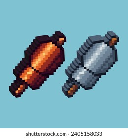 Isometric Pixel art 3d of meat icon for items asset.raw meat icon on pixelated style.8bits perfect for game asset or design asset element for your game design asset.