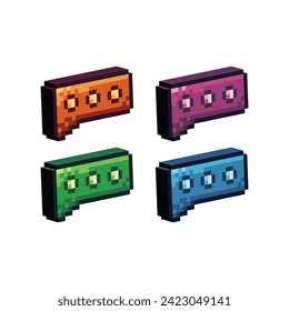 Isometric Pixel Art 3d des Meldungsdialogsymbol für Elemente Objekt. Isolierte Dialogblase-Symbol auf Pixelbits-Stil.8-bits perfekt für Spiel Asset, Design Asset Element, App, Website, Vektorgrafik.