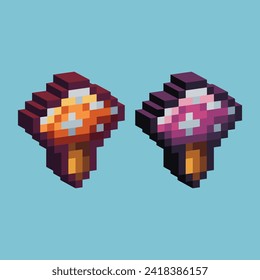 
Isometric Pixel art 3d of mushroom icon for items asset. mushroom icon on pixelated style.8bits perfect for game asset or design asset element for your game design asset.