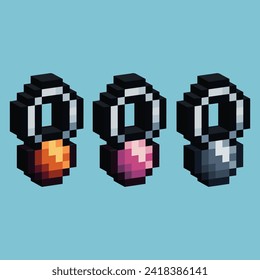 
Isometric Pixel art 3d of necklace icon for items asset. necklace icon on pixelated style.8bits perfect for game asset or design asset element for your game design asset.
