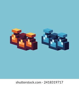 Isometric Pixel art 3d of pack potion icon for items asset. potion icon on pixelated style.8bits perfect for game asset or design asset element for your game design asset.