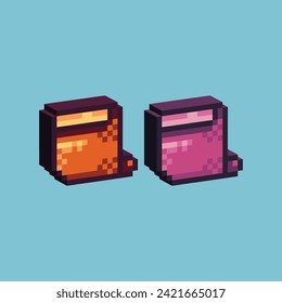 Isometric Pixel art 3d of paper roll icon for items asset. Paper scroll icon on pixelated style.8bits perfect for game asset or design asset element for your game design asset.