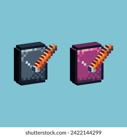 Isometric Pixel art 3d of paperwork icon for items asset. Isolated Paperwork icon on pixel bits style.8-bits perfect for game asset,design asset element,app,website, Vector illustration.