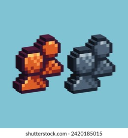 Isometric Pixel art 3d of people profile icon for items asset. Profile person icon on pixelated style.8bits perfect for game asset or design asset element for your game design asset.