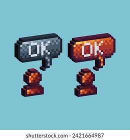 Isometric Pixel Art 3d von Leuten genehmigt Symbol für Artikel Objekt. Genehmigen Sie das Zeichen von Menschen Symbol auf pixeliertem Stil.8bits perfekt für Spiel-Objekt oder Design-Objekt für Ihr Spiel Design-Objekt.