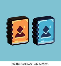 Isometric Pixel art 3d of profile books for items asset. Business profile books on pixelated style.8bits perfect for game asset or design asset element for your game design asset.