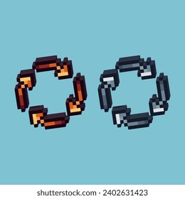 Isometric Pixel art 3d of Recycle icon for items asset. Recycle icon on pixelated style.8bits perfect for game asset or design asset element for your game design asset.