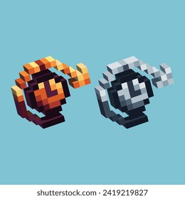 
Isometric Pixel art 3d of redo time icon for items asset. redo time icon on pixelated style.8bits perfect for game asset or design asset element for your game design asset.