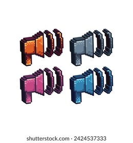 Isometric Pixel art 3d of Spekaer icon for items asset.Loadspeaker icon on pixel bits style.8-bits perfect for game asset,design asset element,app,website, Vector illustration.