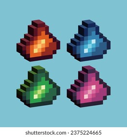 Isometric Pixel art 3d de starpolvo para artículos activos. Elemento de icono de polvo en estilo pixelado.8bits perfecto para activos de juego o elementos de activos de diseño para su activo de diseño de juego.