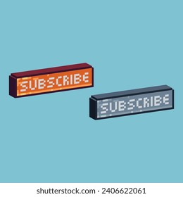 Isometric Pixel art 3d of subscribe icon for items asset. subscribe icon on pixelated style.8bits perfect for game asset or design asset element for your game design asset.