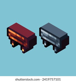 Isometric Pixel art 3d of table icon for items asset. table icon on pixelated style.8bits perfect for game asset or design asset element for your game design asset.
