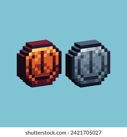 Isometric Pixel art 3d of technology turn on off icon for items asset. Turn on and off icon on pixelated style.8bits perfect for game asset or design asset element for your game design asset.