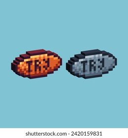Isometric Pixel art 3d of try button icon for items asset. try button icon on pixelated style.8bits perfect for game asset or design asset element for your game design asset.