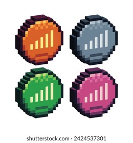 Isometric Pixel art 3d of Wifi network icon for items asset. Internet connection icon on pixel bits style.8-bits perfect for game asset,design asset element,app,website, Vector illustration.