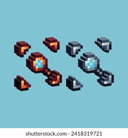 Isometric Pixel art 3d of zoom icon for items asset. zoom icon on pixelated style.8bits perfect for game asset or design asset element for your game design asset.