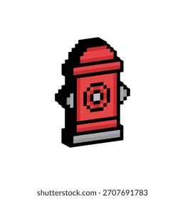 Icono de Vector hidrante de 8 bits de arte de píxeles isométricos logo juego de computadora