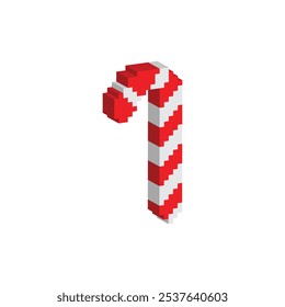 isometric Pixel art candy Christmas candy 8 bit