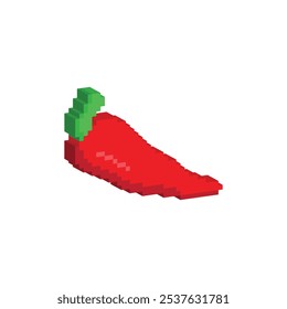 isometric pixel art chili paper vector icon pixel element for 8 bit game