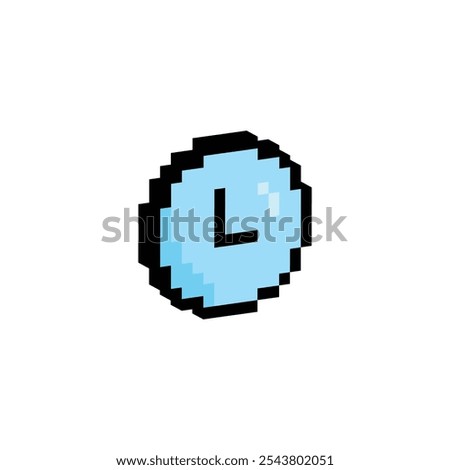 isometric pixel art clock vector icon pixel element for 8 bit game