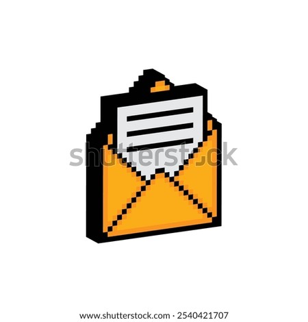 isometric pixel art fire extinguishe vector game 8 bit icon vector game Envelope logo
