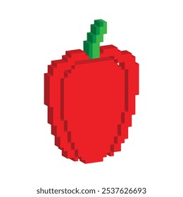 isometric pixel art pepper vector icon pixel element for 8 bit game