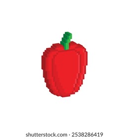 isometric pixel art pepper vector icon pixel element for 8 bit game