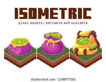 Isometric Pixel Asset Gem Pocket