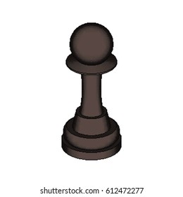 Isometric Pixel Black Pawn