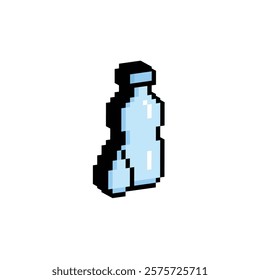 isometric pixel bottle of water icon  water sign for 8 bit game