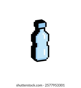 isometric pixel bottle of water icon  water sign for 8 bit game